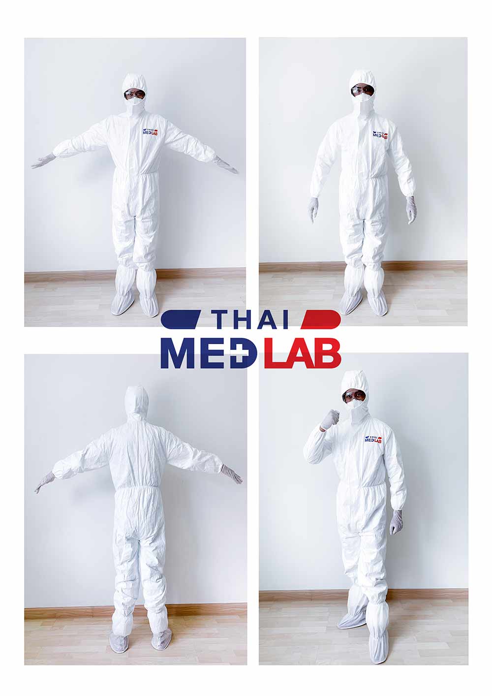 THAIMEDLAB-ขายเวชภัณฑ์-ขายอุปกรณ์ฆ่าเชื้อโรค-ป้องกันเชื้อโรค-ชุด-PPE-กันสารเคมี-PPE-EN14126-TYPE5-TYPE-6-ชุดหมี-2-No1