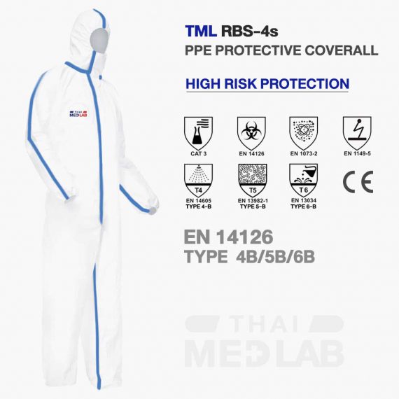 ชุด PPE THAIMEDLAB มี EN14126 ชุดป้องกันเชื้อโรคไทยเมดแล็บ
